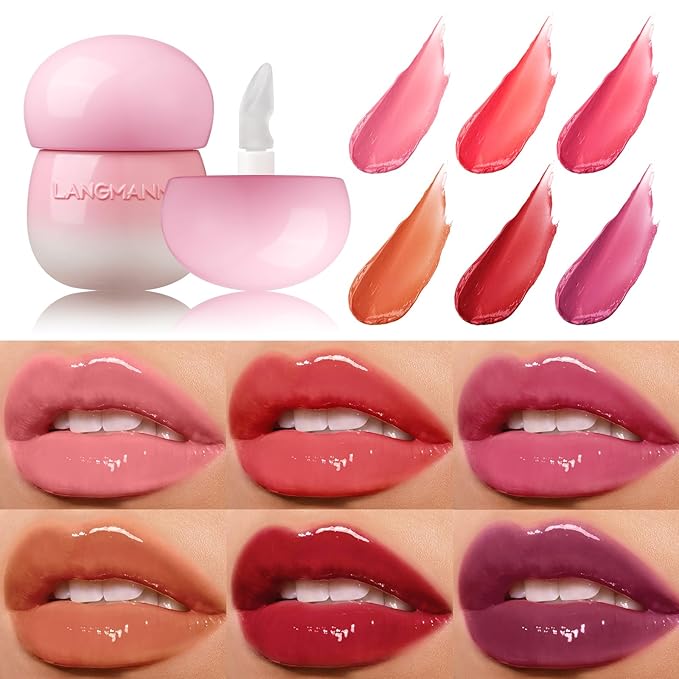 Glow Lip Balm,Moisturizing Lip Balm For Dry,Chapped Lips, Hydrating Lip Balm Repair Lip Sleeping Mask,Nourish & Hydrate Shine Glossy Lip Gloss,Not Sticky Tinted Lip Balm Lip Care (5# Wine Red)