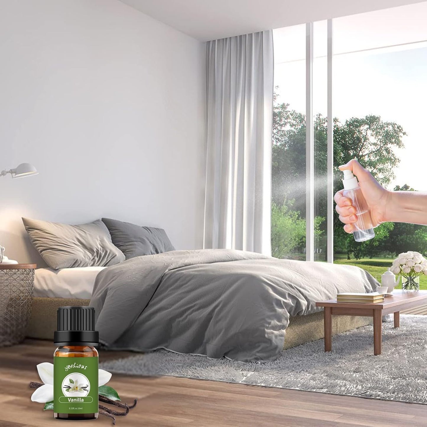 yethious Vanilla Essential Oil for Diffuser Organic Vanilla Lavender Essential Oil Set Lavender Oil 100% Pure Aromatherapy Oils - 2pcs X 10ml