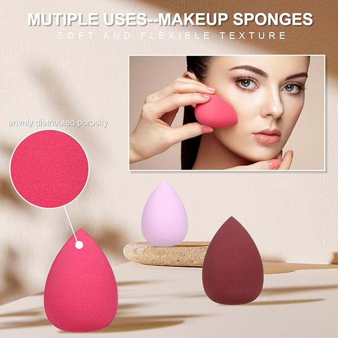 Foundation Liquid Full Coverage Matte Oil Control Concealer with Face Primer & Makeup Brush & Makeup Sponges