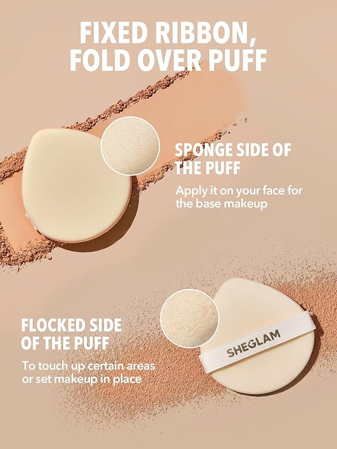 SHEGLAM SKin-Focus Full Coverage Powder Foundation Oil-Control Lightweight Face Pressed Powder Makeup-Butterscotch