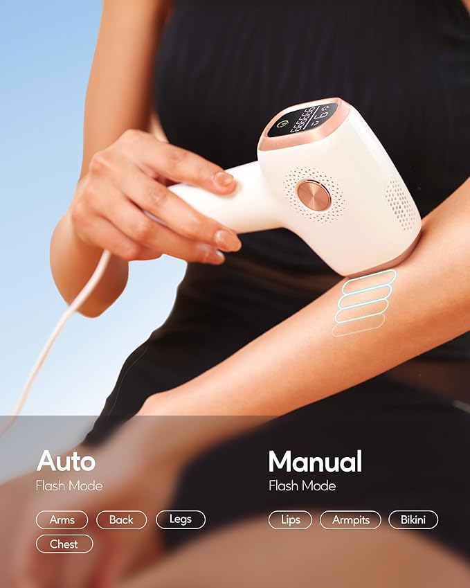 INNZA IPL Hair Removal with Ice Cooling Care Function for Women,Long-Lasting Results,999,999 Flashes Painless IPL Hair Remover, Hair Removal Device for Armpits Legs Arms Bikini Line