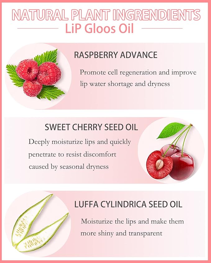 Plumping Lip Glow Oil, Hydrating Tinted Lip Oil Gloss, Transparent Toot Lip Oil, Long Lasting Lip Balm Moisturizing Glow Oil Fresh Texture, Glitter Shine Primer Lip Tint Lip Care Product-#0000