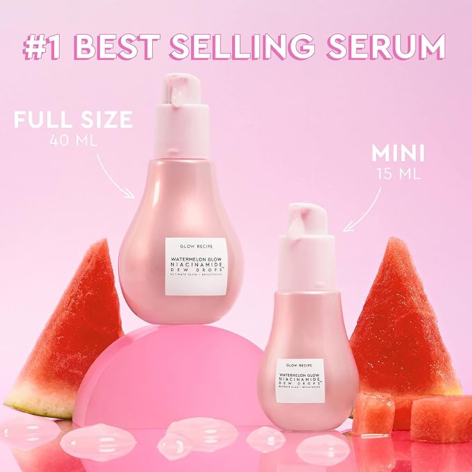Glow Recipe Stocking Stuffer Niacinamide Serum Dew Drops Ornament - Hydrating Face Serum & Illuminating Makeup Primer for Dewy, Glass Skin + Hyaluronic Acid for Plumping & Highlighting (15 ml)