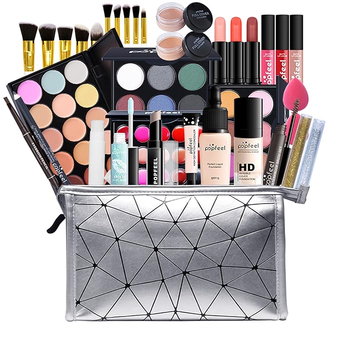 Multi-purpose Makeup Kit All-in-One Makeup Gift Set Colours Mix Eyeshadow Concealer Lip Gloss Pressed Powder and Powder Blusher Cosmetic Makeup Palette Set Kit #094