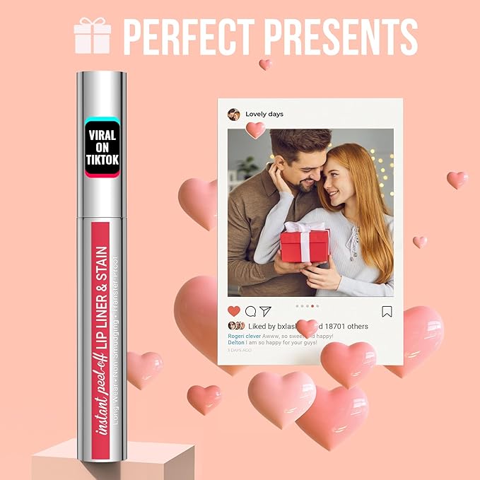 iMethod Lip Stain - Lip Liner Stain, Peel Off Lip Stain with Tweezer, Natural Long Lasting Lip Stain Peel Off, Waterproof, Easy to Use, Stay On All Day, Mauve