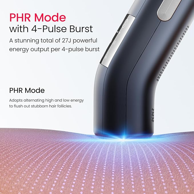 IPL Laser Hair Removal for Men, Dual Lights 100W, 35°F Sapphire Ice-Cooling, Quadruple-Pulse PHR Mode for Stubborn Hair, at Home Hair Removal Device for Armpits, Chest and Leg