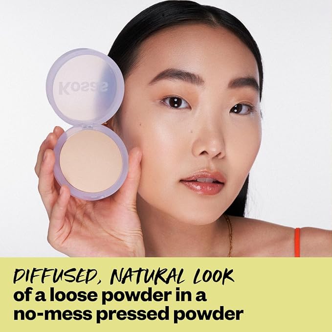 Kosas Cloud Set Face Setting Powder | Smoothing Shine Control, Soft, Sheer Setting Translucent Makeup Finish, Portable & Long-Lasting (Sheer Light Medium)