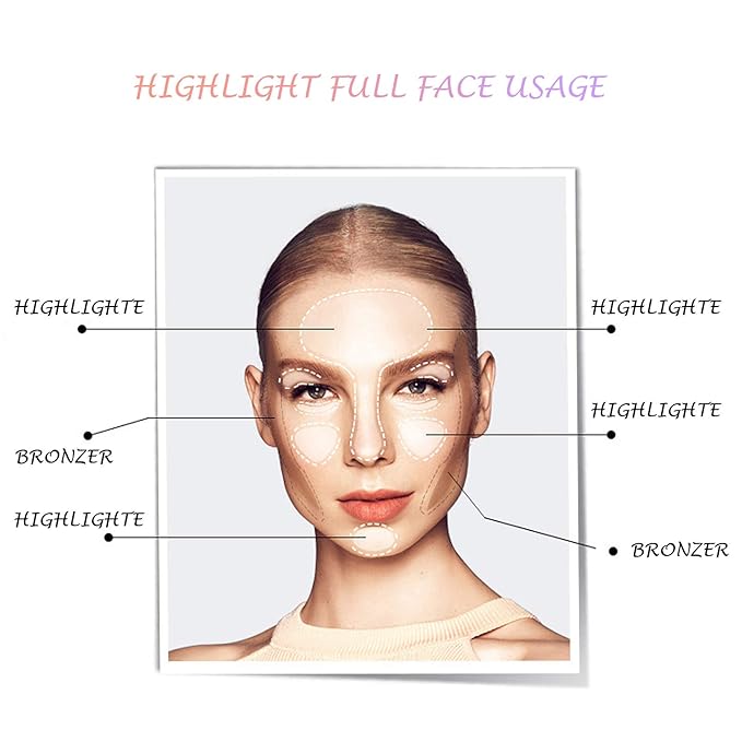 Highlighter Makeup Palette Shimmer Contour Palette Powder for Brighten Face Contour Gold Cheek Highlight Makeup,Long Lasting Highlighter Powder with Mirror for Illuminator Makeup(CHAMPAGNE GOLD)