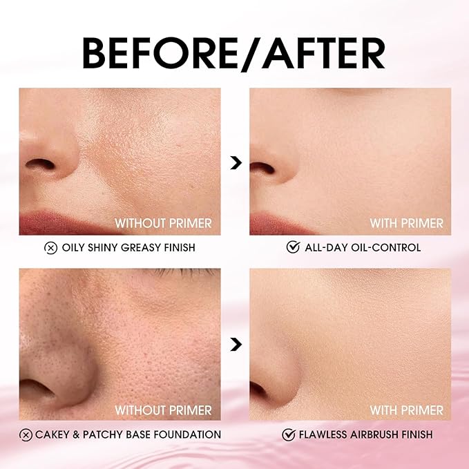 LANGMANNI Matte Grip Face Primer, Transparent Skin Perfecting Hydrating Primer,Unique Smooth Gel-Based Primer Essential For Longlasting Perfection Face Makeup (0.33 Fl Oz, 2)