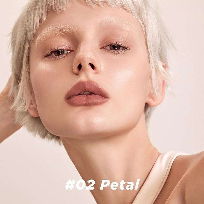 ITY Velvet Matte Finish Lip Stain-Mousse Textured Lip Clay, Nude Shade, Conceals Lip Lines, Rich Pigment Lip Tint Lipsticks, 0.14 oz (4g) in Petal