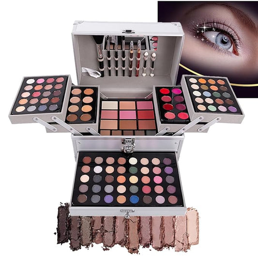 132 Colors All-in-one Makeup Palette Cosmetic Contouring Kit Gift Box Combination with Eyeshadow, Cream Concealer, Eyebrow Powder, Lip Gloss, Blush and Face Pressed Powder