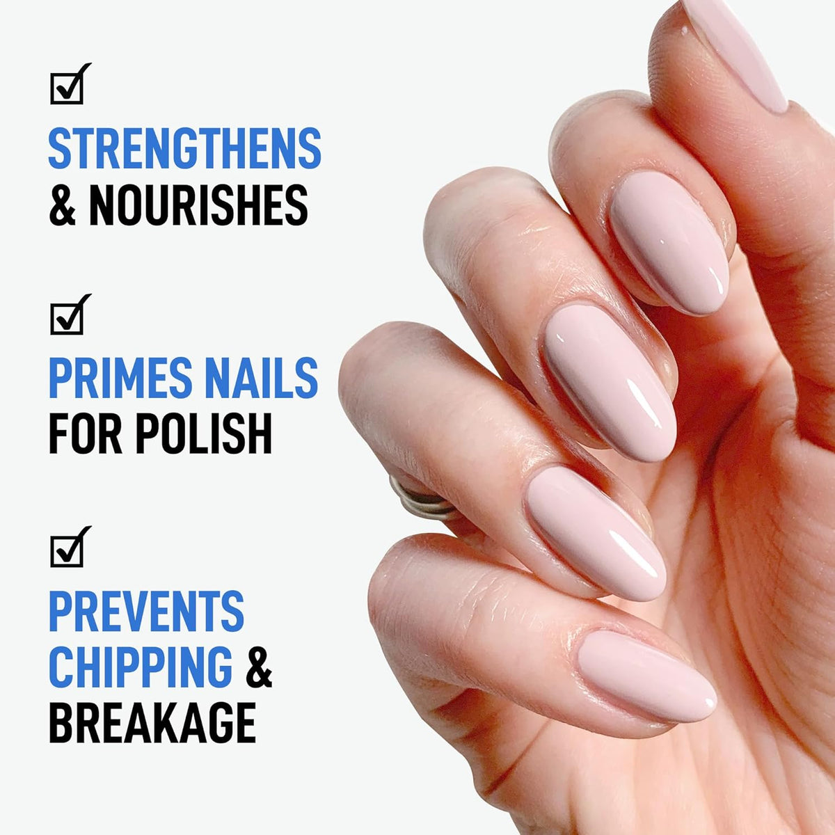 LONDONTOWN Nail Hardener & Base Coat – Strengthens Weak or Brittle Nails, Biotin-Infused Formula with Florium Complex, Primes for Long-Lasting Polish and Reduced Chipping, .24 fl oz