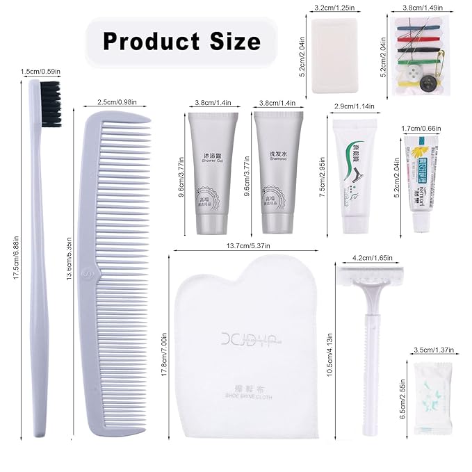 Hygiene Kit, Hygiene Kit Bulk, The Travel Hygiene Kit Is Fully Equipped, Individually Packed, Easy To Carry, Convenience Kits Suitable For Hotel, Home, Camping, Travel (PACK-12)
