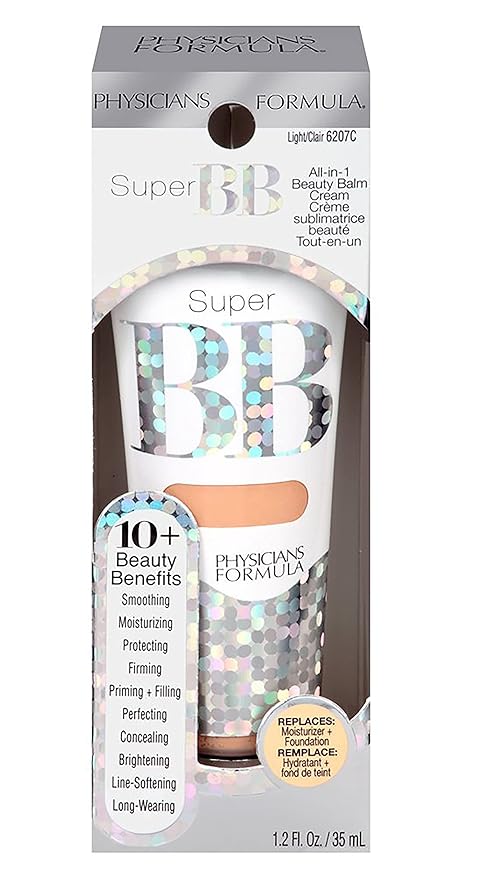 Physicians Formula Setting Powder Palette Multi-Colored Pressed Finishing Powder Translucent & Super BB Cream All in 1 Beauty Balm Foundation Cream SPF 30, Light