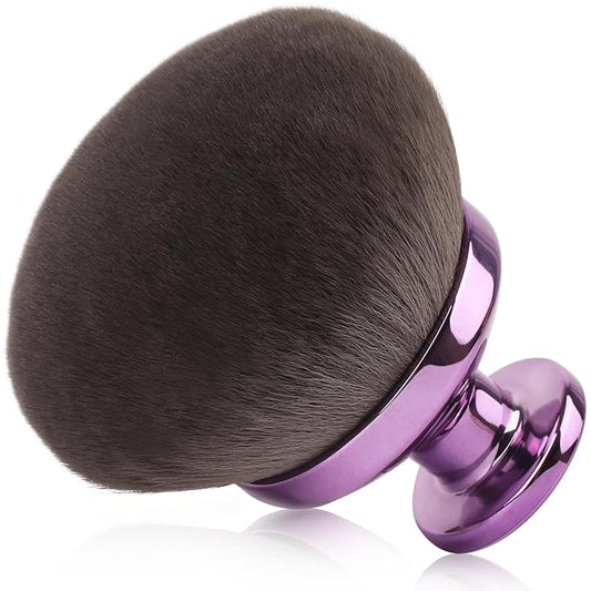 90MM Extra Large Self Tanner Kabuki Makeup Brush – Ultra Soft Dense Vegan Bristles for Body Makeup, Bronzer & Foundation–Applies Tanning Mousse, Lotion & Self Tanner，Wet & Dry (Purple)