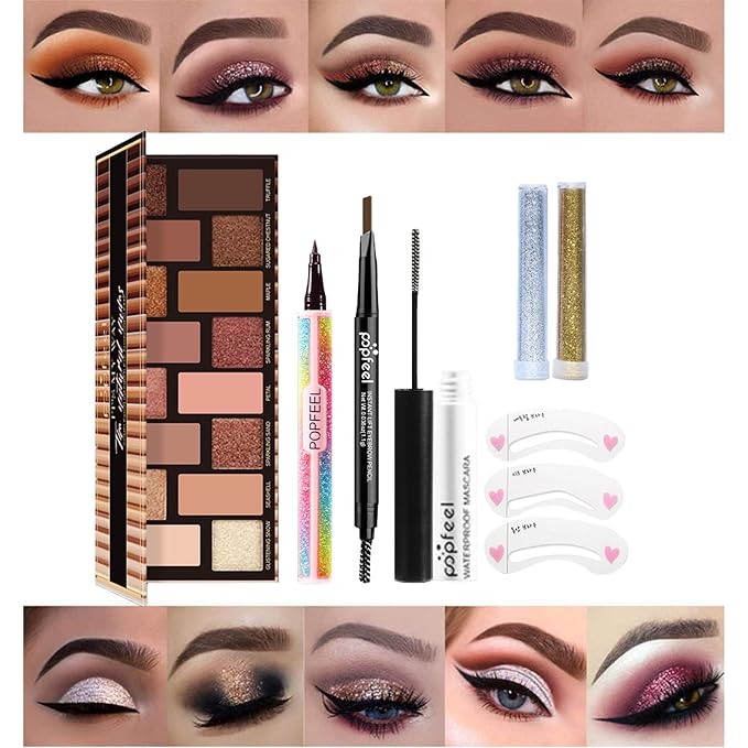 Makeup Kit for Women Full Kit, All in One Makeup Sets for Teens Girls Beginner Gift, Includes Eyeshadow Palette, Liquid Foundation, Concealer, Lip Gloss, Mascara, Powder Puff