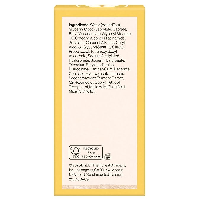 Honest Beauty Everyday Radiance Vitamin C Lightweight Moisturizer | Brightens + Improves Skin Tone | Gentle for Sensitive Skin, Fragrance Free, Vegan | 1.7 fl oz