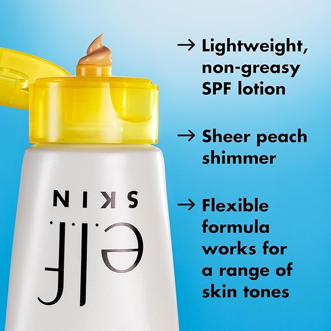 e.l.f. SKIN Suntouchable Whoa Glow SPF 30, Sunscreen & Makeup Primer For A Glowy Finish, Made With Hyaluronic Acid, Vegan & Cruelty-Free, Packaging May Vary, Sunburst