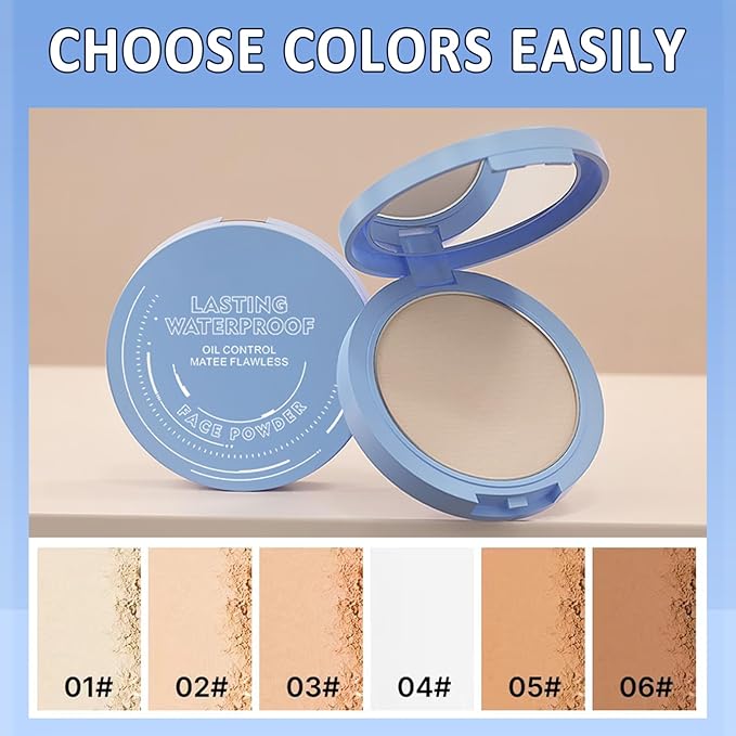 Maycheer Face Powder, Maycheer Lasting Waterproof Face Powder - Oil Absorbing Powder for Face, Lasting and Waterproof (06# CAPPUCCINO, 0.35 Ounce)