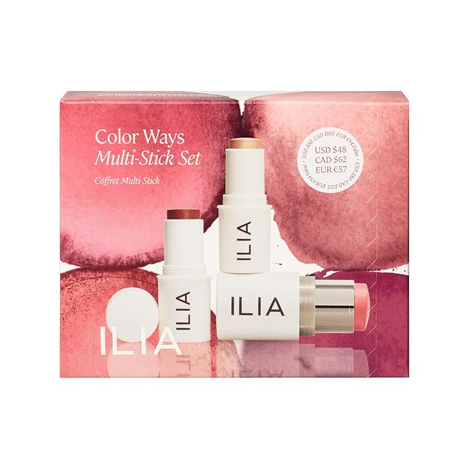 ILIA - Natural Color Ways Multi-Stick Set For Cheeks + Lips | Non-Toxic, Vegan, Cruelty-Free, Clean Makeup