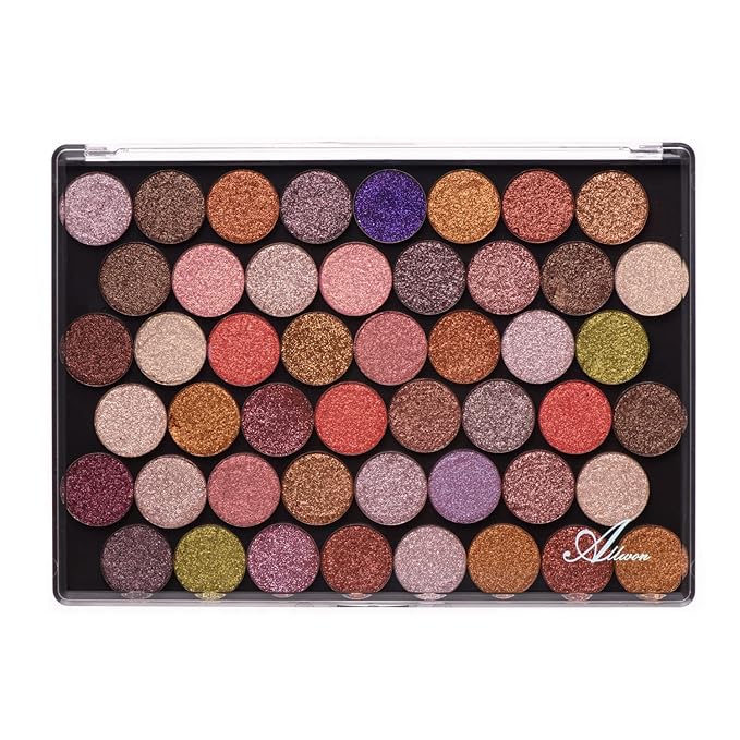 XL Large Empty Magnetic Transparent Plastic Eyeshadow Makeup Palette with 20Pcs Adhesive Empty Palette Metal Stickers for Eyeshadow Lipstick Blush Powder