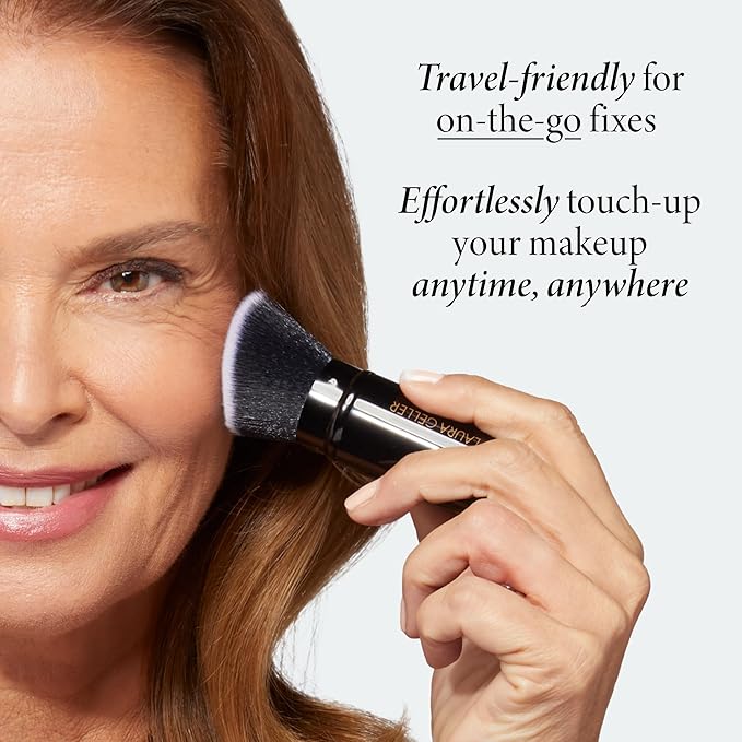 LAURA GELLER NEW YORK Ready-n-Radiant Kit (3 PC) - Baked Bronze-n-Brighten, Fair + Spackle Super-Size Skin Perfecting Primer, Champagne Glow + Retractable Angled Kabuki Brush