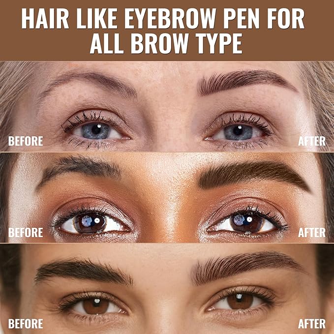 iMethod Eyebrow Pen - Eyebrow Pencil,2-in-1 Eyeliner Dual-Ended Microblading Eyebrow Pencil Long Lasting Waterproof Hair-Like Brow Pencil,with Eyebrow Brush,Eyebrow Pencils for Women,Reddish Brown