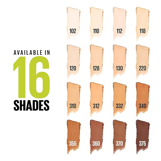 Maybelline Super Stay Up to 24HR Hybrid Powder-Foundation, Medium-to-Full Coverage Makeup, Matte Finish, 360, 1 Count