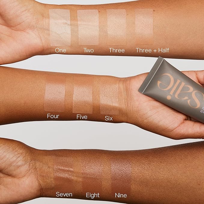 Saie Slip Tint Tinted Moisturizer with SPF 35 - Light Coverage, Glowy Skin Tint & Mineral Sunscreen for Face with Hydrating Hyaluronic Acid - Summer Makeup Essential - Shade Nine (1.35 oz)