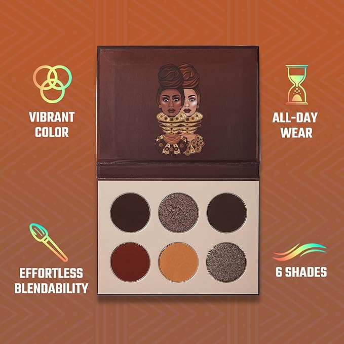 Juvia's Place Palette The Chocolates - Tan, Auburn, Shades of 6, Rich Dark Chocolate Palette, Professional Eye Makeup, Pigmented Palette, Makeup Palette for Eye Color & Shine