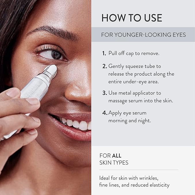 Lancer Skincare 3D Hyaluronic Eye Serum with Vitamin C Brightening Complex, Anti-Aging Eye Cream, 0.5 Fluid Ounces