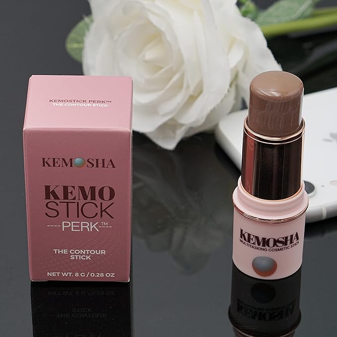 Kemostick Perk – Creamy and Luxurious Liquid Contour Stick – Vegan Cream Contour Balm for All Skin Types – Lightweight Formula with Quick Application – Sweatproof Contour Wand