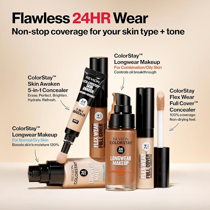 Revlon Liquid Foundation, ColorStay Face Makeup for Combination & Oily Skin, SPF 15, Medium-Full Coverage with Matte Finish, Rich Ginger (380), 1.0 oz