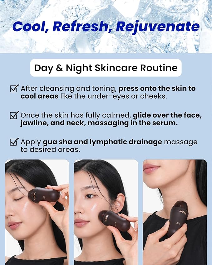 Ice Roll Serum | Cooling & Hydrating Roll-On Serum for Face, Puffy Eyes, Bakuchiol & Collagen for Firming & Lifting, Facial Roller for Depuffing, Under Eye Bag Treatment | Korean Skin Care