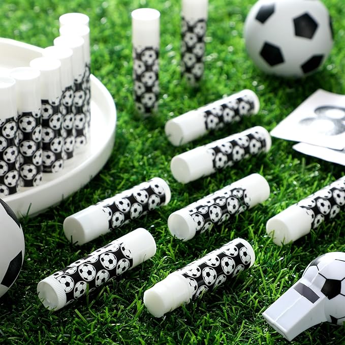 24 Pcs Soccer Lip Balm Soccer Team Gifts Soccer Party Favors Soccer Lip Balm Gift for Soccer Team Soccer Party Guest Supplies