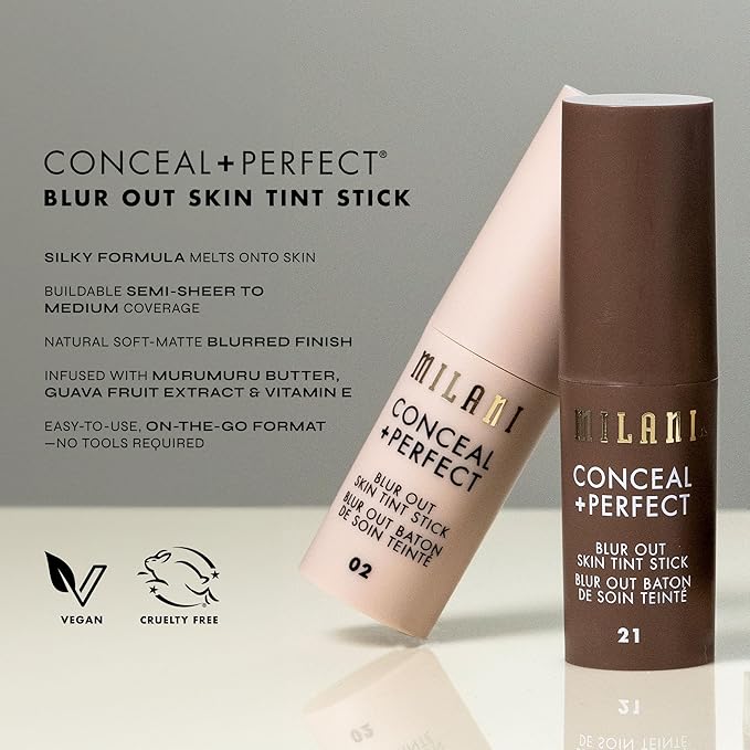Milani Conceal + Perfect - Skin Tint Stick, Blur Out Tinted Moisturizer Makeup, Shade 018