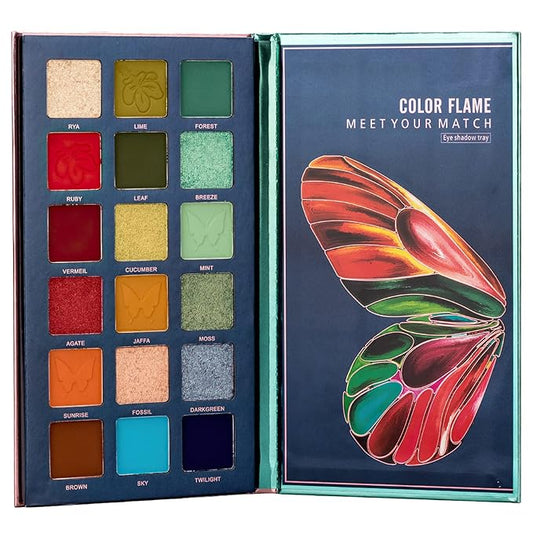 18 Colors Eyeshadow Palette, Butterfly Series Highly Pigmented Eye Makeup Palette, Matte Shimmer Metallic Powder Eyeshadow Pallet, Makeup Palette Cosmetics Gift, 111