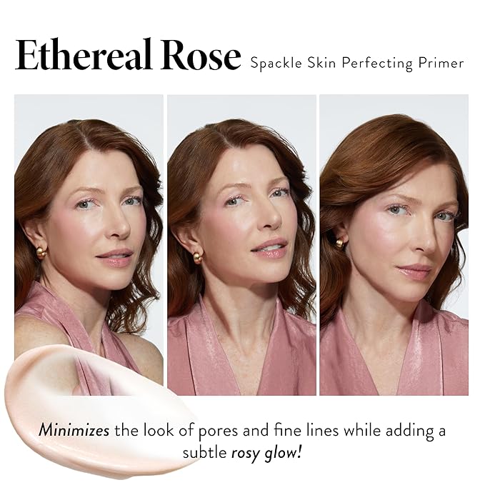 LAURA GELLER NEW YORK Primer, Ethereal Rose Glow, 2 Fl Oz - Long-Wear Foundation, Shimmery Finish, Hyaluronic Acid, Hydrating, Lightweight, Non-Greasy, Cruelty-Free, 59 ml