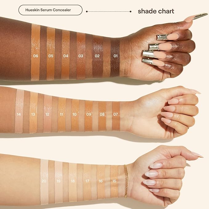 Live Tinted Hueskin Serum Concealer - Medium-to-Full Coverage Concealer with Niacinamide, & Hyaluronic Acid for Dark Circles, Fine Lines & Wrinkles, Buildable Long-Lasting Formula, 0.35 oz - Shade 5