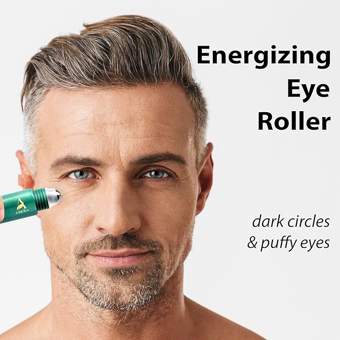 Abera Eye Roller Serum with Mint Essence, Vitamin C and Peptides - Energizing Serum for Dark Circles and Puffiness, Fine Lines Serum, 0.34 fl oz