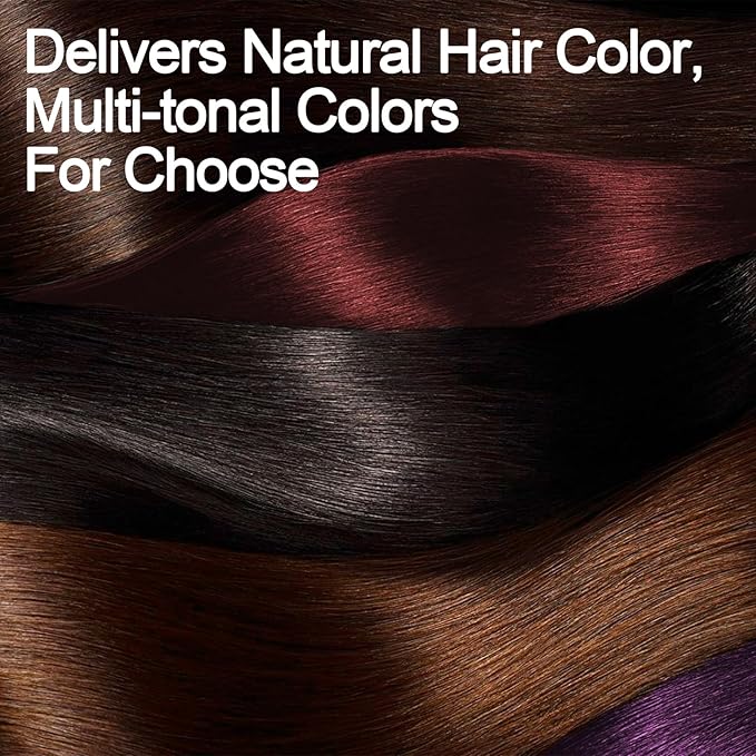 Hair Dye Shampoo, Gray Hair Coverage Dye Shampoo, Hair Color Shampoo for All Hair Types, Champu Para Canas, Suitable for Home and Salon (Dark Brown)