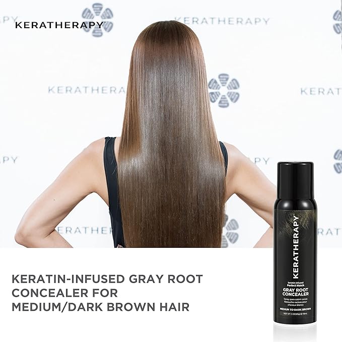 Keratherapy Keratin Infused Perfect Match Gray Root Concealer Spray, Blonde, 3 oz, 118 ml - Root Cover Up Spray to Hide Gray Roots - Keratin Therapy Hair Darkening & Temporary Scalp Concealer
