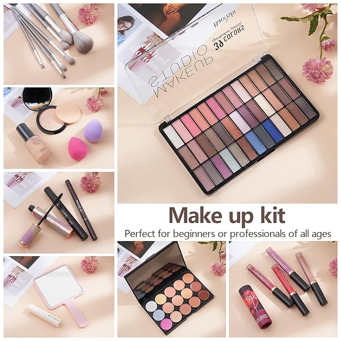 30 Pieces Makeup Kit for Women Full Kit, TooAemiS Professional Makeup Kit for Teens or Adult, All in One Makeup Sets Include Eyeshadow Palette Lipstick Concealer Foundation Mascara Loose Powder Etc