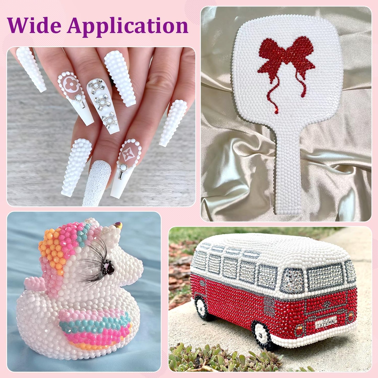 30000Pcs White Rhinestones for Bedazzling with B7000 Jewelry Glue, Bedazzler Kit Flatback Gems, Resin Rhinestones for Crafting Crafts Clothing Shoes Fabric Nail Art Assorted Size 2/3/4/5/6mm