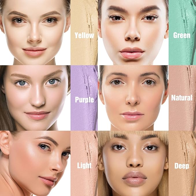 LANGMANNI Multi-Use Face Contour Stick,Highlighter & Concealer Stick, Combo Use For Correcting Color Balancing (#01+#02+#03+#04, 4 Count (Pack of 1))