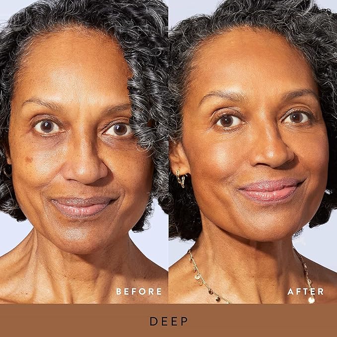 LAURA GELLER NEW YORK Award-Winning Baked Balance-n-Brighten Color Correcting Powder Foundation - Deep - Buildable Light to Medium Coverage - Demi-Matte Natural Finish