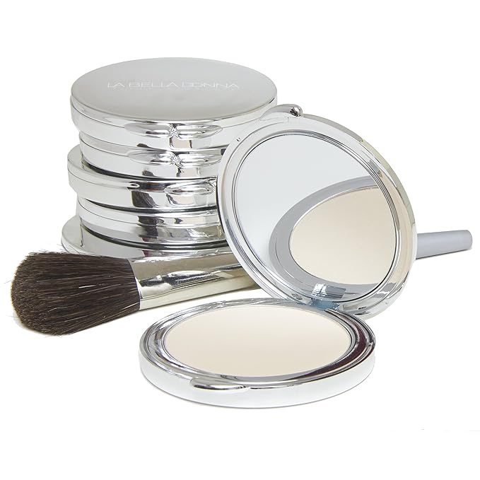La Bella Donna Compressed Mineral Foundation - Face Powder Makeup Natural Looking Glowing Skin Wrinkle Defying Mattifying Finish Contour Makeup Long Lasting Full Coverage Sun Kissed Tan (Sophia)