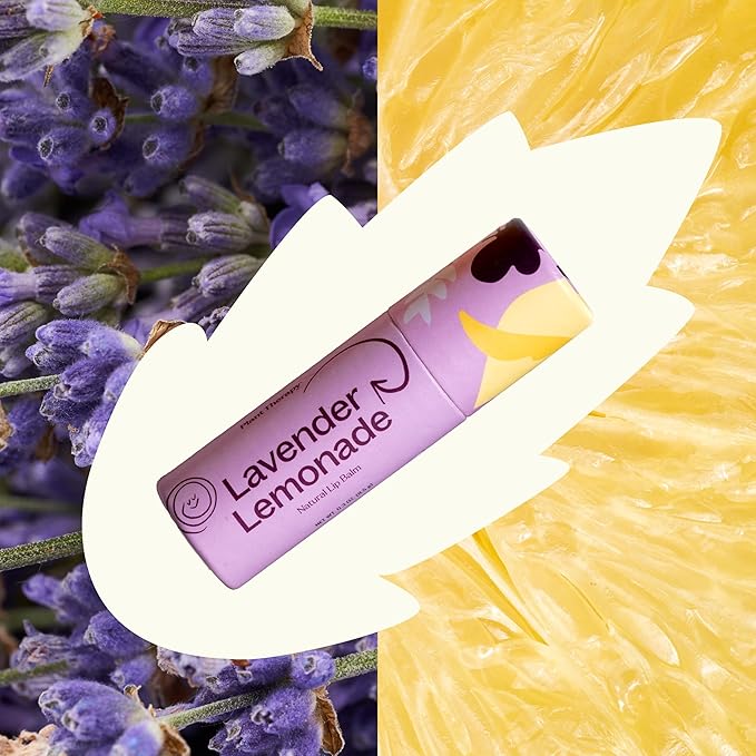 Plant Therapy Lavender Lemonade Natural Lip Balm 0.3 oz (8.5 g) Simple, Natural Ingredients & Packaged in Eco-Friendly Recyclable Cardboard
