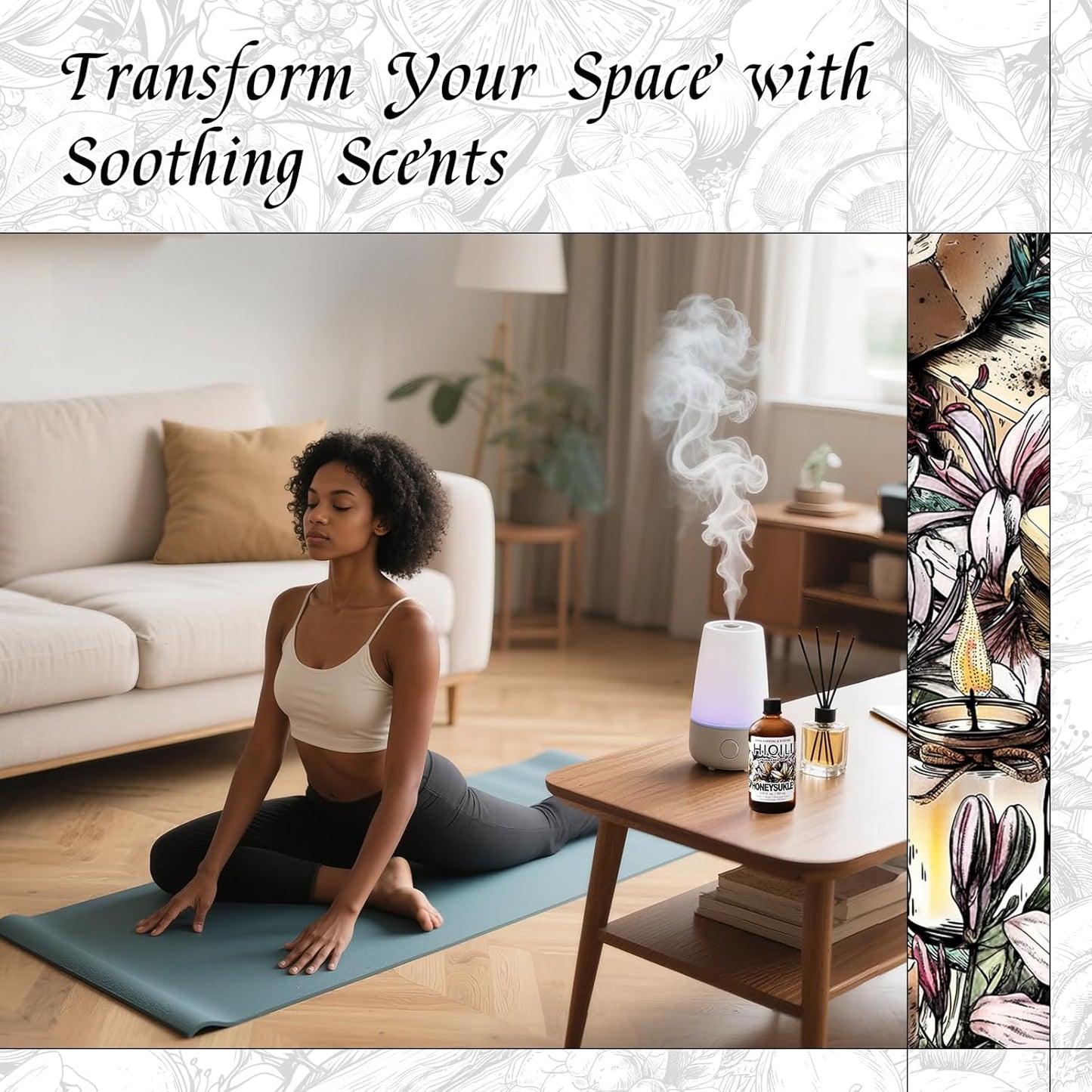 HIQILI Honeysuckle Fragrance Oil for Home Diffuser, Perfect for Candle & Soap Making, Relaxation, Beautiful Gifts - 5.07 Fl Oz