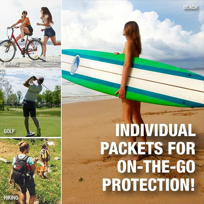 CoreTex Sun X 30+ SPF Broad Spectrum Sunscreen Packets with Resealable Travel Bag - Pack of 15 Paraben, Oxybenzone, Octinoxate, & Oil Free Sunscreen - Water & Sweat Resistant Up to 80 Minutes